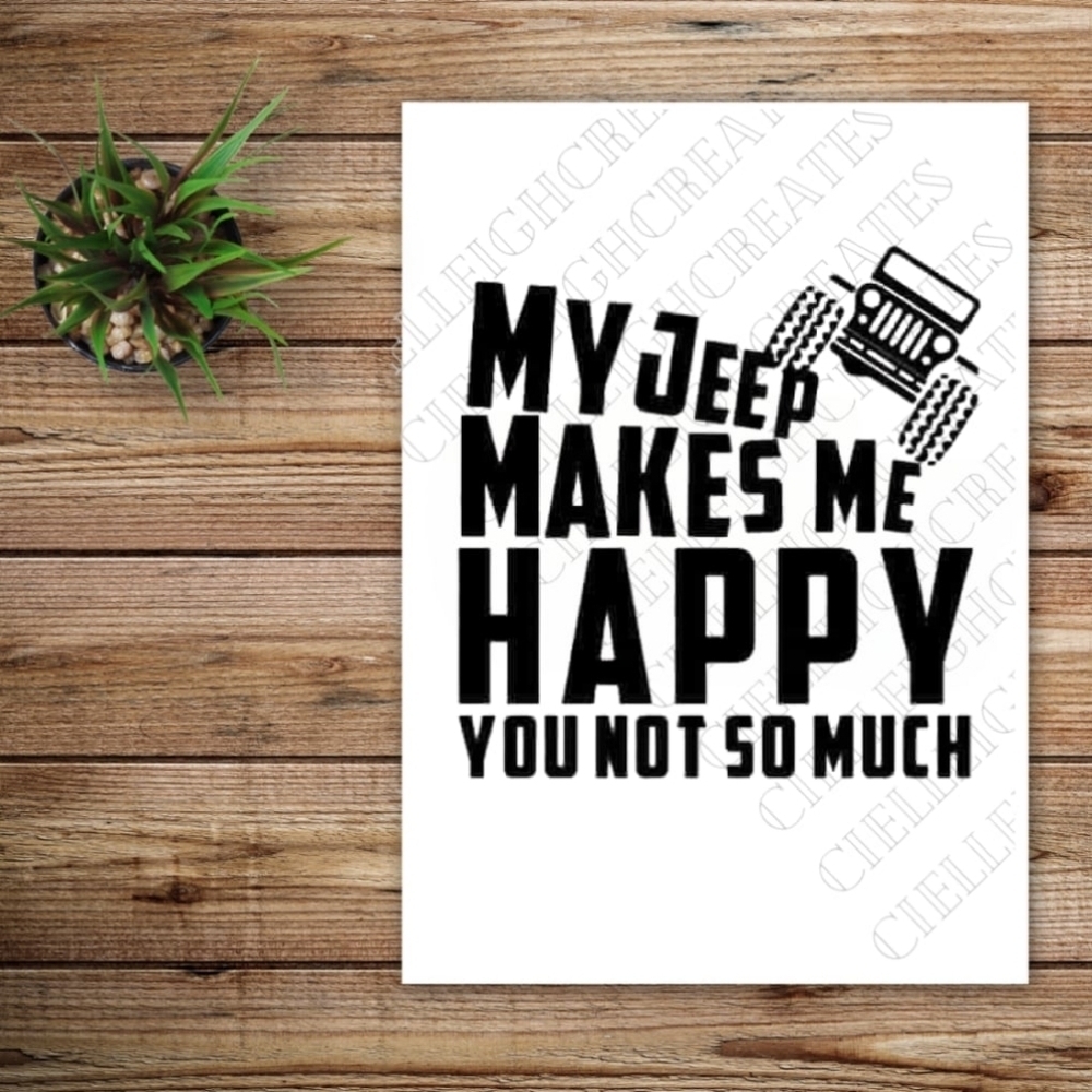 *2 for $20* My Jeep Makes Me Happy vinyl decal Sticker Handcrafted